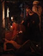 Georges de La Tour St Sebastian Attended by St Irene (mk08) oil painting